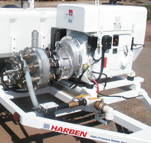 Optional Hatz diesel engine for the Harben E180 trailer jetter