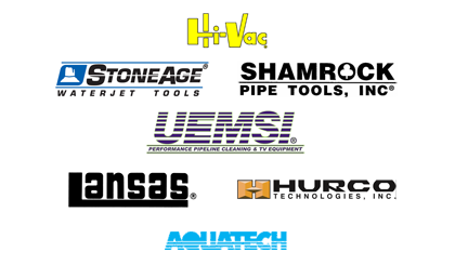 Distributor for Hi-Vac, StoneAge Waterjet Tools, Shamrock Pipe Tools, UEMSI, Lansas, Hurco Technologies, Aquatech